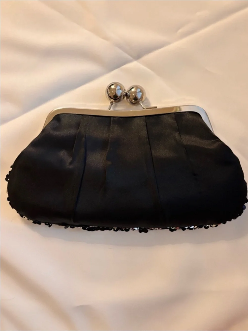 Black Sequin Clutch Evening Bag | Champagne & City Lights Collection - Picture 6 of 8